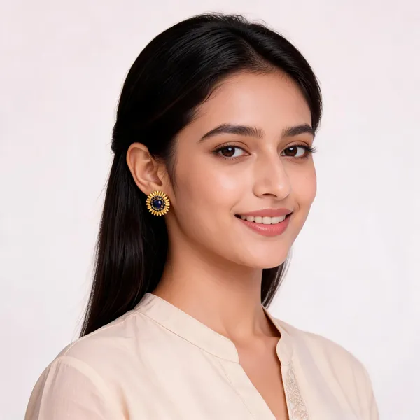 Gold_Brass_Stud_Earrings_For_Women