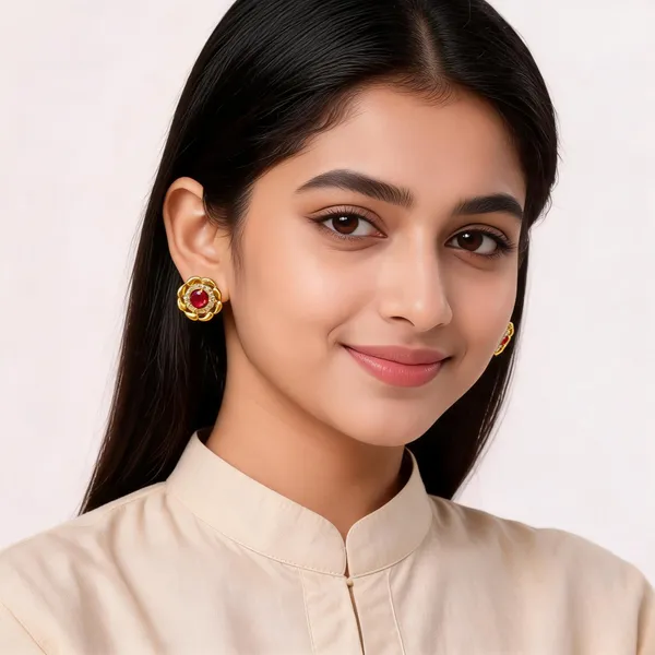 Gold_Brass_Stud_Earrings_For_Women