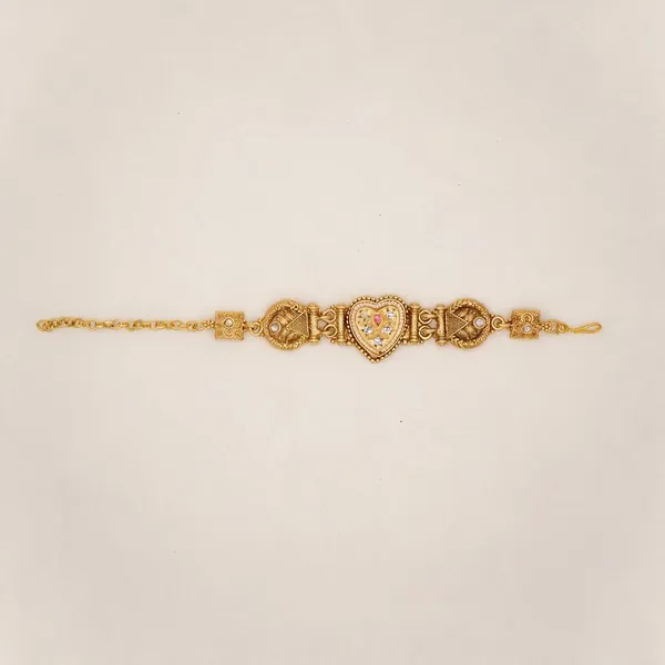 Gold_Tone_Heart_Design_Bracelet_-_Pack_Of_2