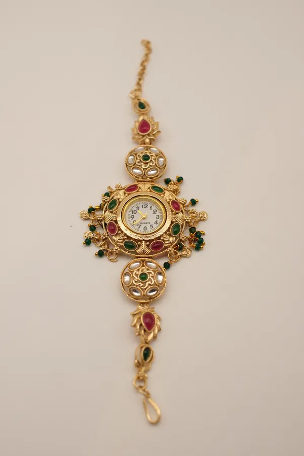 Gold_Tone_Embellished_Analog_Wrist_Watch_For_Women_-_Pack_Of_2