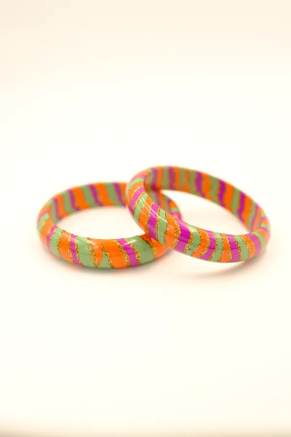 Multicolor_Striped_Bangle_Set_For_Women_-_Pack_Of_3