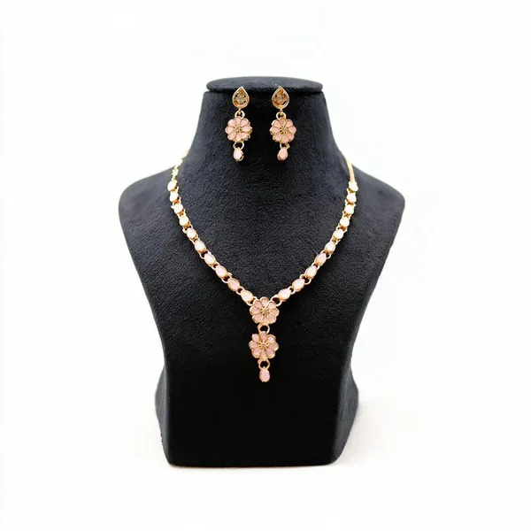 Gold_Tone_Floral_Necklace_And_Earrings_Set_For_Women_-_Pack_Of_3