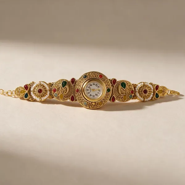 Gold_Tone_Traditional_Analog_Bracelet_Watch_For_Women