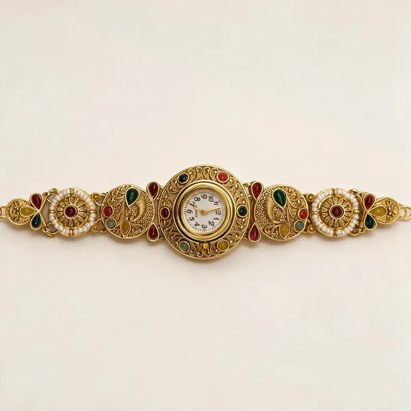 Gold_Tone_Traditional_Analog_Bracelet_Watch_For_Women