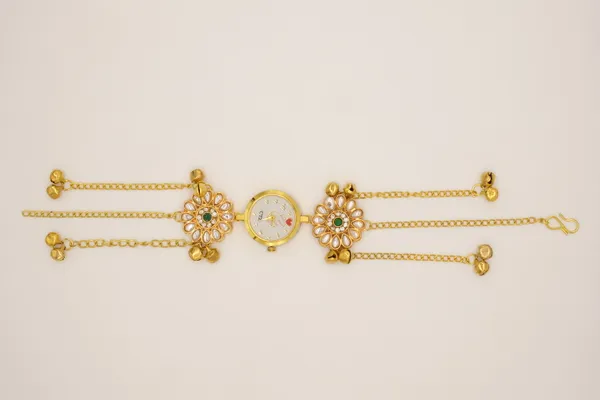 Gold_Tone_Floral_Braceletwatch_-_Pack_Of_4