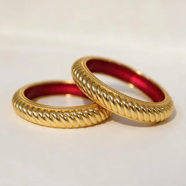Gold-Tone_Textured_Bangles_For_Women_-_Pack_Of_2