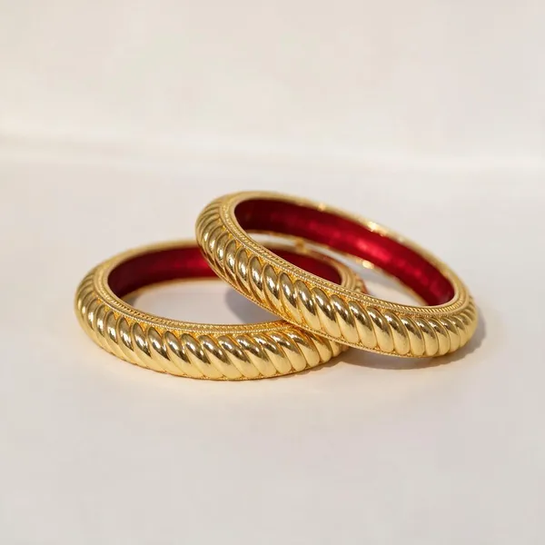 Gold-Tone_Textured_Bangles_For_Women_-_Pack_Of_2