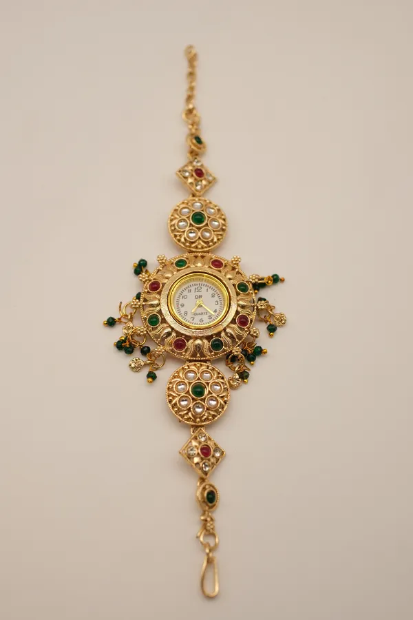 Gold_Tone_Ornate_Bracelet_Watch_For_Women_-_Pack_Of_2