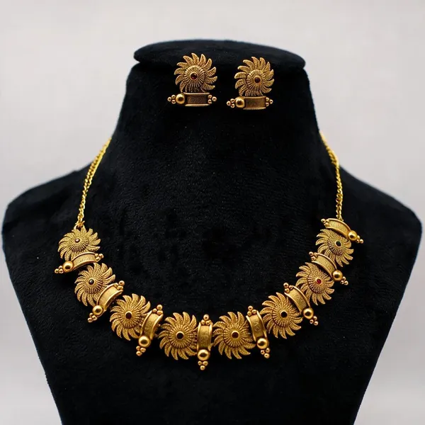 Gold_Tone_Floral_Necklace_Set_For_Women_-_Pack_Of_3