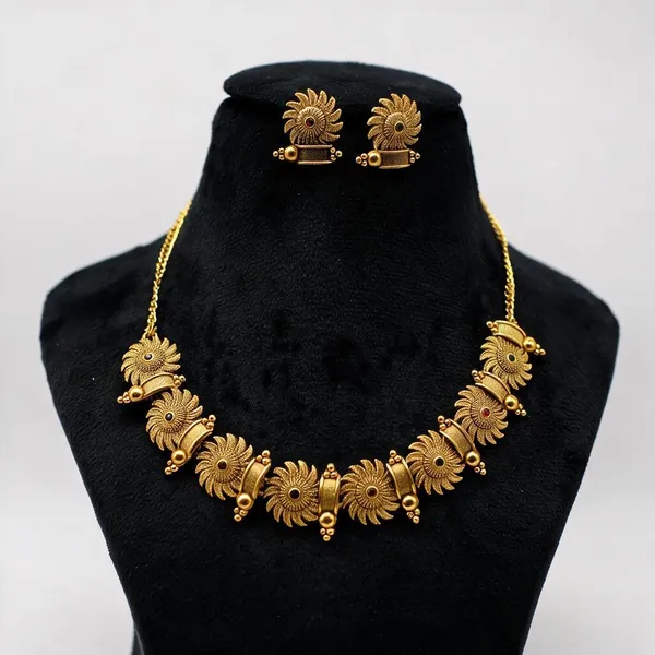 Gold_Tone_Floral_Necklace_Set_For_Women_-_Pack_Of_3