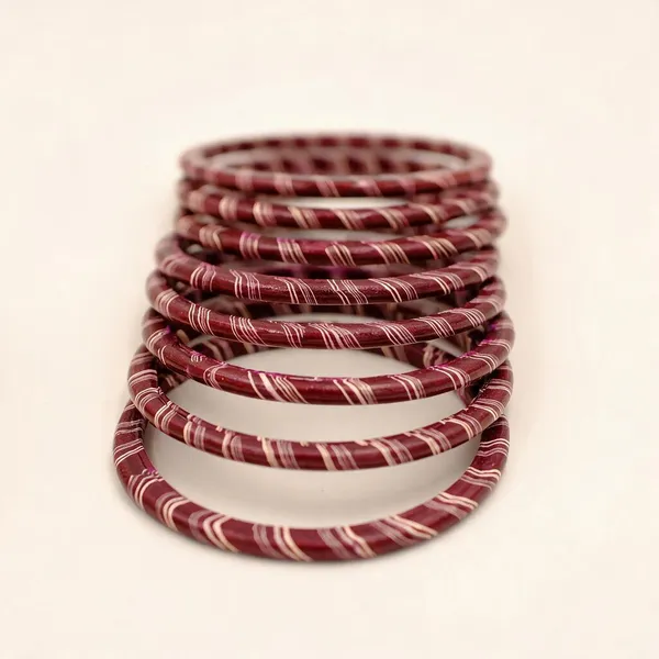 Maroon_Patterned_Bangle_Set_For_Women_-_Pack_Of_3