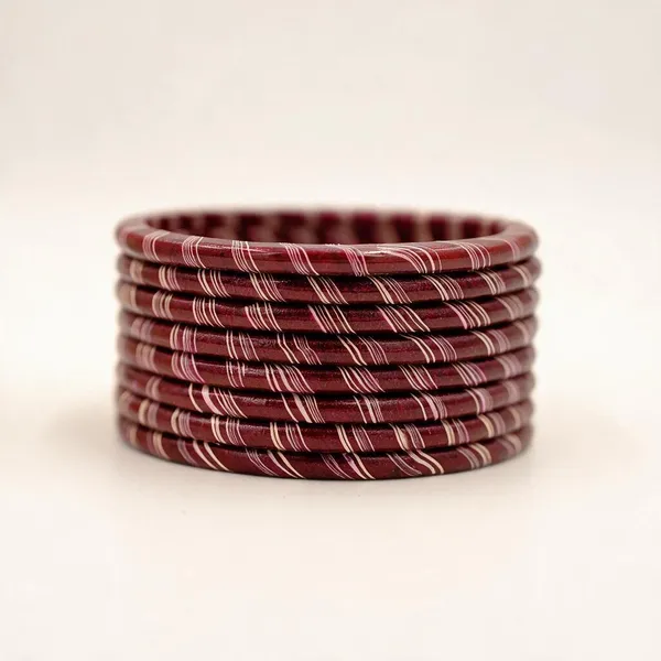 Maroon_Patterned_Bangle_Set_For_Women_-_Pack_Of_3