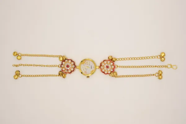 Gold_Tone_Floral_Braceletset_With_Watch_-_Pack_Of_4