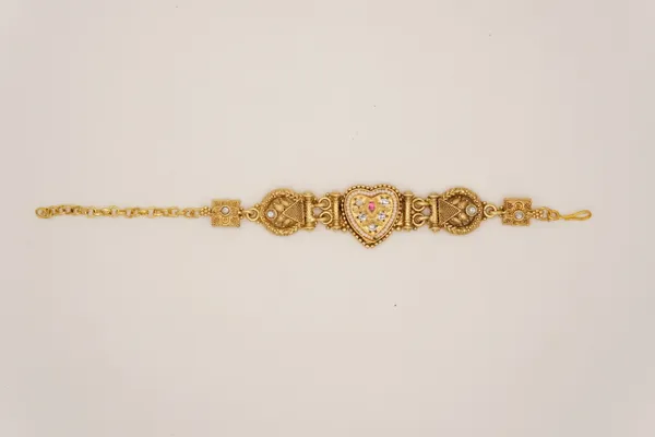 Gold_Tone_Heart_Design_Bracelet_-_Pack_Of_2