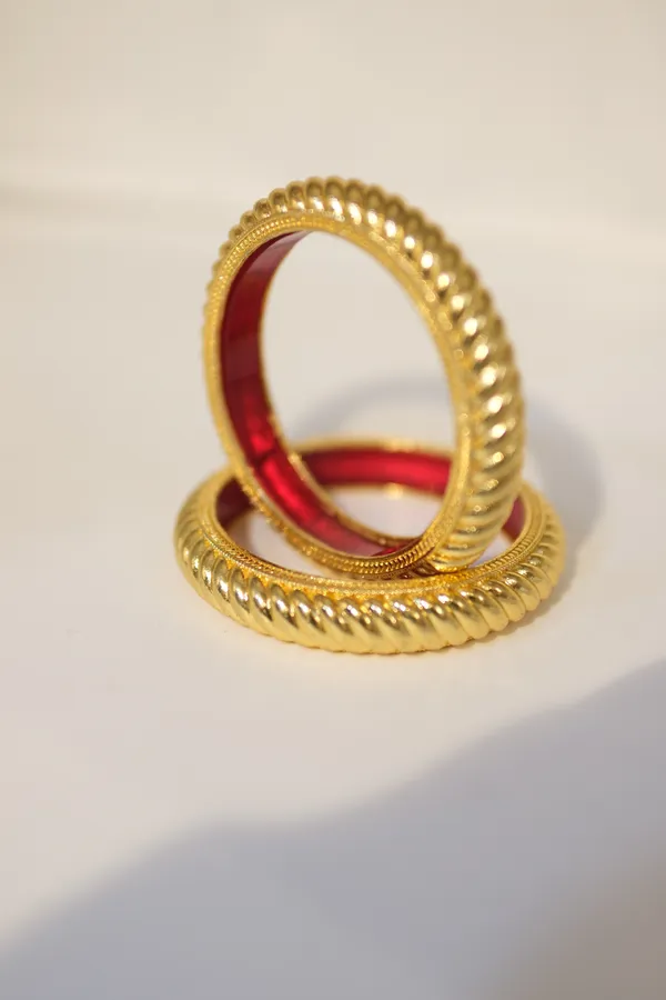 Gold-Tone_Textured_Bangles_For_Women_-_Pack_Of_2