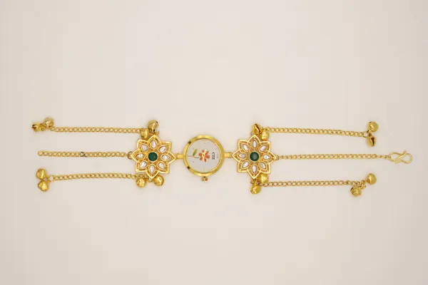 Gold_Tone_Floral_Multi-Chain_Bracelet_For_Women_-_Pack_Of_4