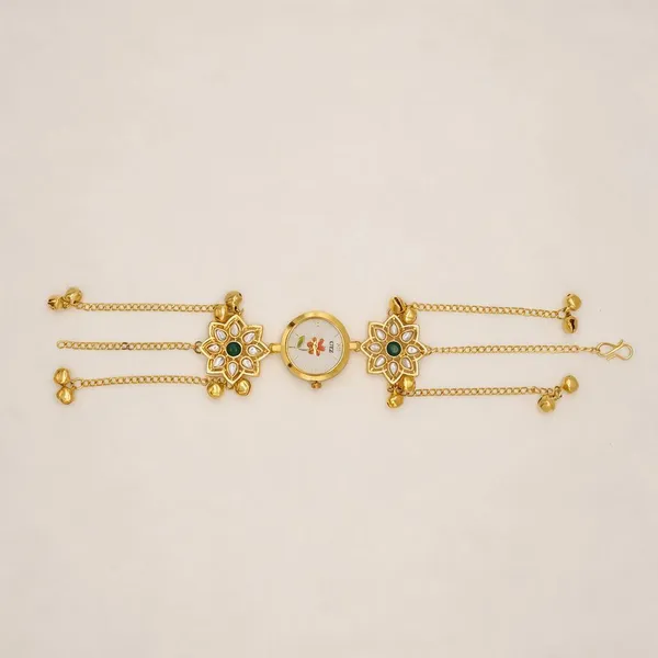 Gold_Tone_Floral_Multi-Chain_Bracelet_For_Women_-_Pack_Of_4