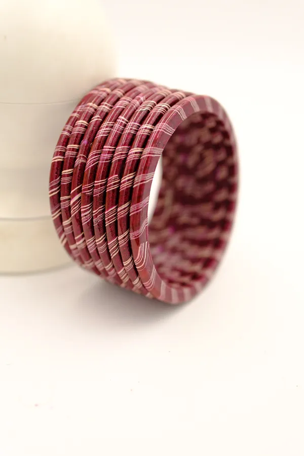 Maroon_Patterned_Bangle_Set_For_Women_-_Pack_Of_3