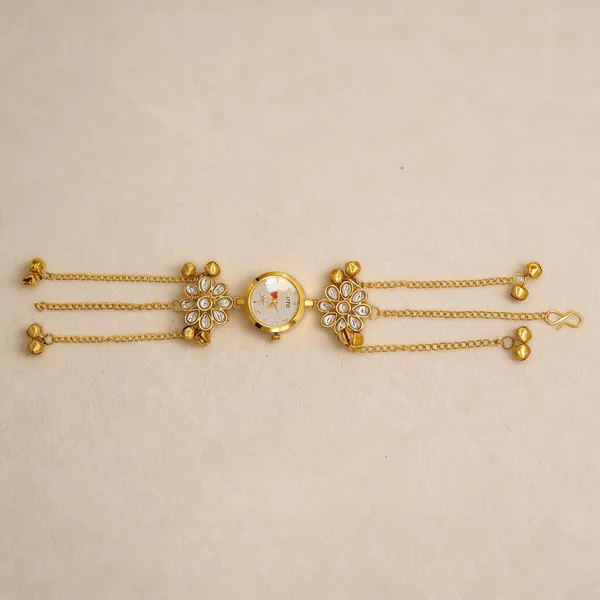 Gold_Tone_Floral_Chain_Wrist_Watch_For_Women_-_Pack_Of_4