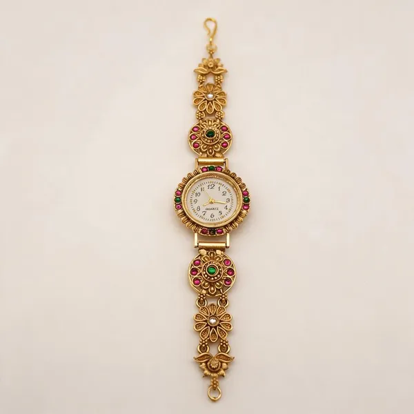 Gold_Tone_Embellished_Analog_Watch_For_Women