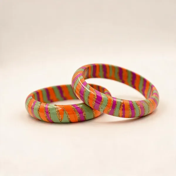 Multicolor_Striped_Bangle_Set_For_Women_-_Pack_Of_3