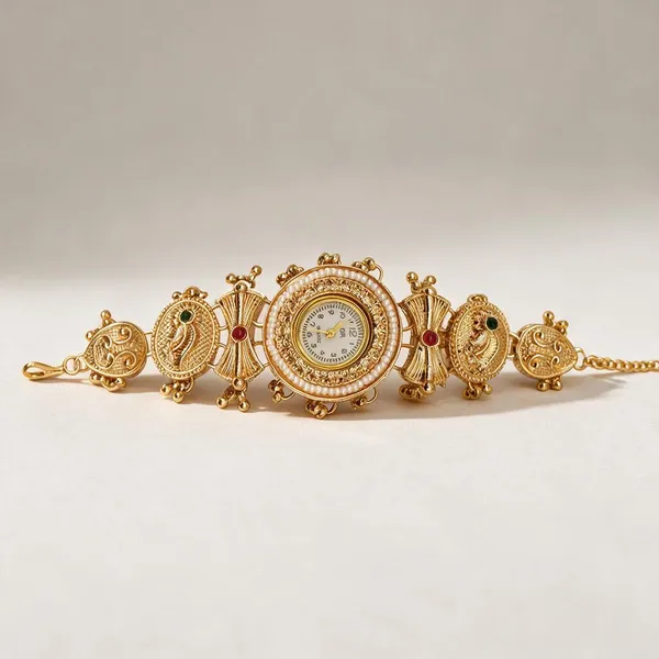 Gold_Tone_Ornate_Analog_Bracelet_Watch_For_Women_-_Pack_Of_2