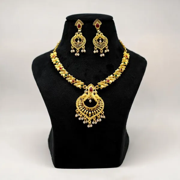 Gold_Toned_Stone_Studded_Necklace_Set_For_Women_-_Pack_Of_2