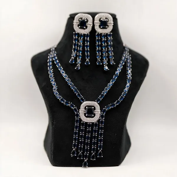 Blue_And_Silver_Statement_Necklace_And_Earrings_Set_For_Women