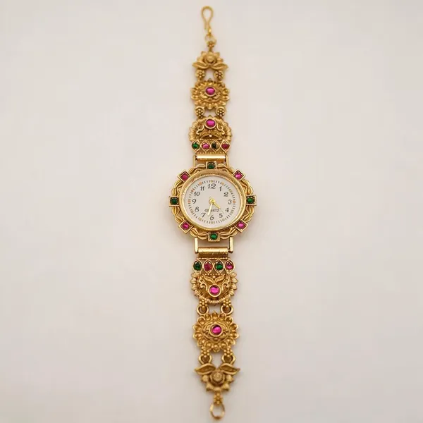 Gold_Tone_Ethnic_Bracelet_Watches_For_Women