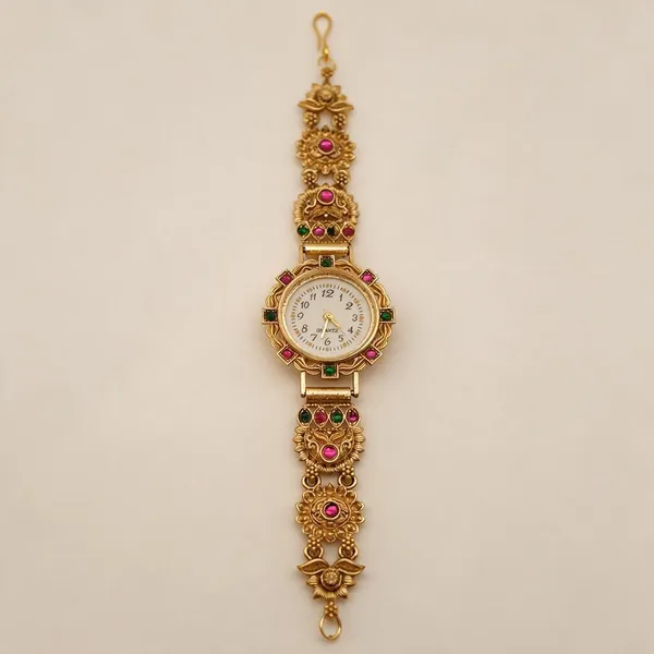 Gold_Tone_Ethnic_Bracelet_Watches_For_Women