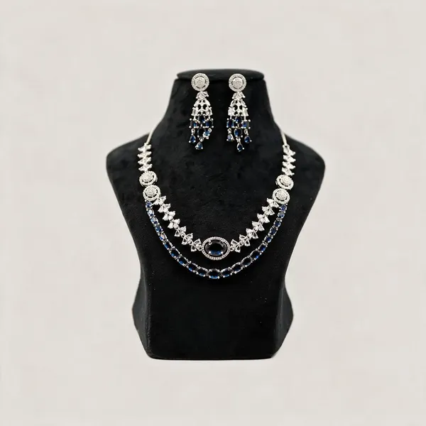 Silver_Tone_Blue_Stone_Necklace_And_Earrings_Set_For_Women