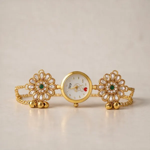 Gold_Tone_Floral_Braceletwatch_-_Pack_Of_4