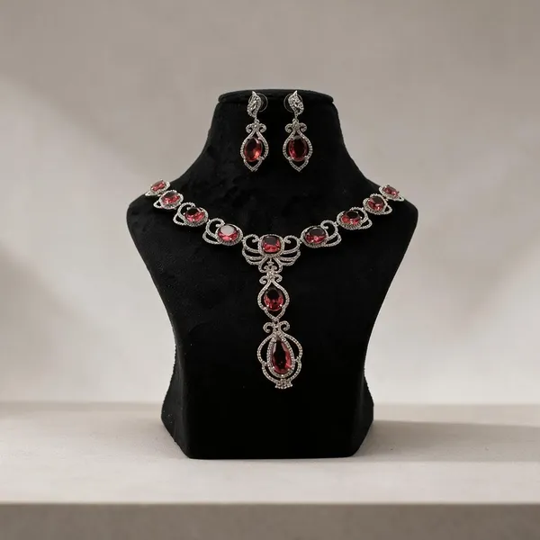 Red_Stone_Necklace_And_Earrings_Set_For_Women