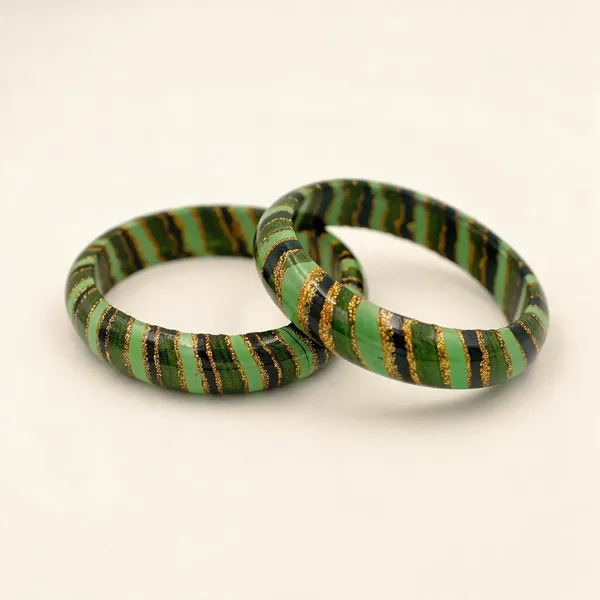 Green_Striped_Bangle_Set_For_Women_-_Pack_Of_3