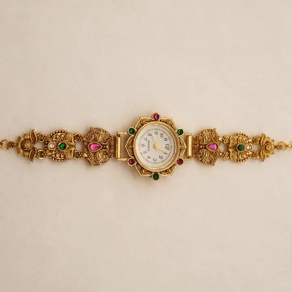 Gold_Tone_Analog_Bracelet_Watch_For_Women