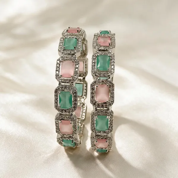 Silver_Tone_Multicolor_Stone_Hoop_Bangle_For_Women