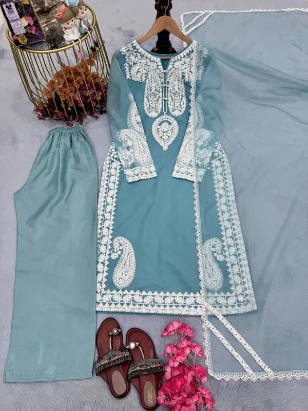 Blue_Organza_Silk_Embroidered_Straight_Kurta_Palazzo_Dupatta_Set_For_Women