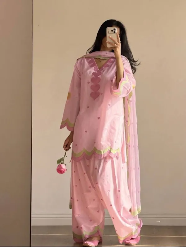 Pink_Mal_Chanderi_Cotton_Printed_Kurta_Farshi_Salwar_Dupatta_Set_For_Women