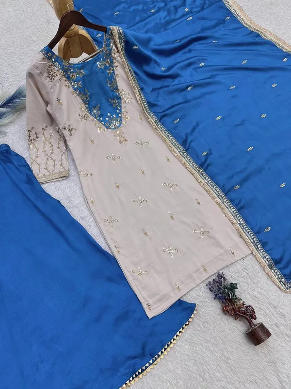 Beige_Maska_Cotton_Embroidered_Straight_Kurta_Palazzo_Dupatta_Set_For_Women
