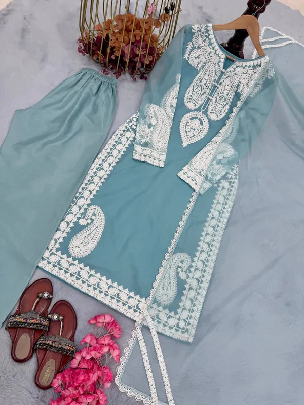 Blue_Organza_Silk_Embroidered_Straight_Kurta_Palazzo_Dupatta_Set_For_Women