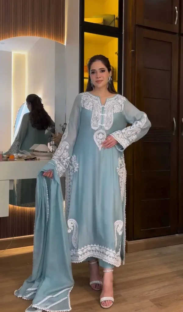 Blue_Organza_Silk_Embroidered_Straight_Kurta_Palazzo_Dupatta_Set_For_Women