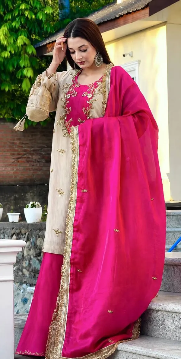 Cream_Maska_Cotton_Embroidered_Straight_Kurta_Palazzo_Dupatta_Set_For_Women