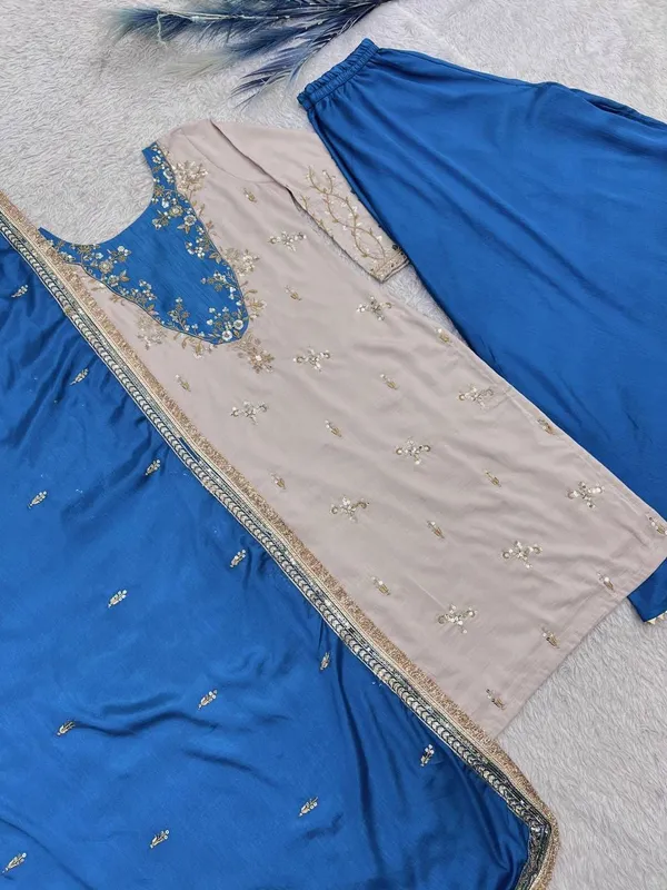 Beige_Maska_Cotton_Embroidered_Straight_Kurta_Palazzo_Dupatta_Set_For_Women