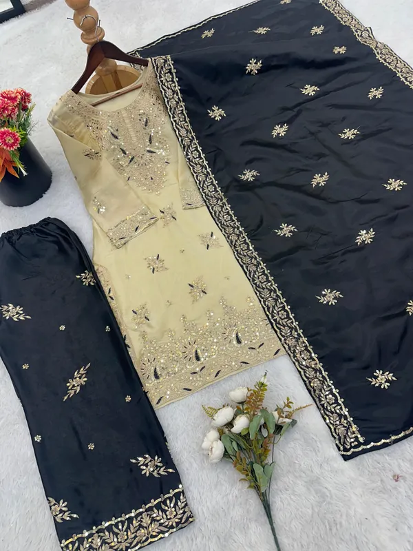 Beige_Pure_Gmy_Silk_Embroidered_Top_Palazzo_Dupatta_Set_For_Women