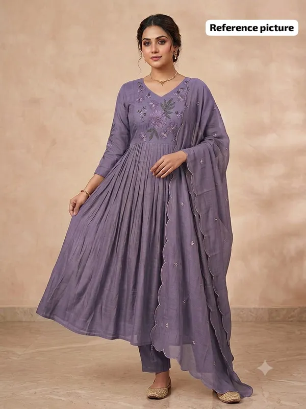 Purple_Mul_Chanderi_Embroidered_Anarkali_Kurta_Bottom_Dupatta_Set_For_Women