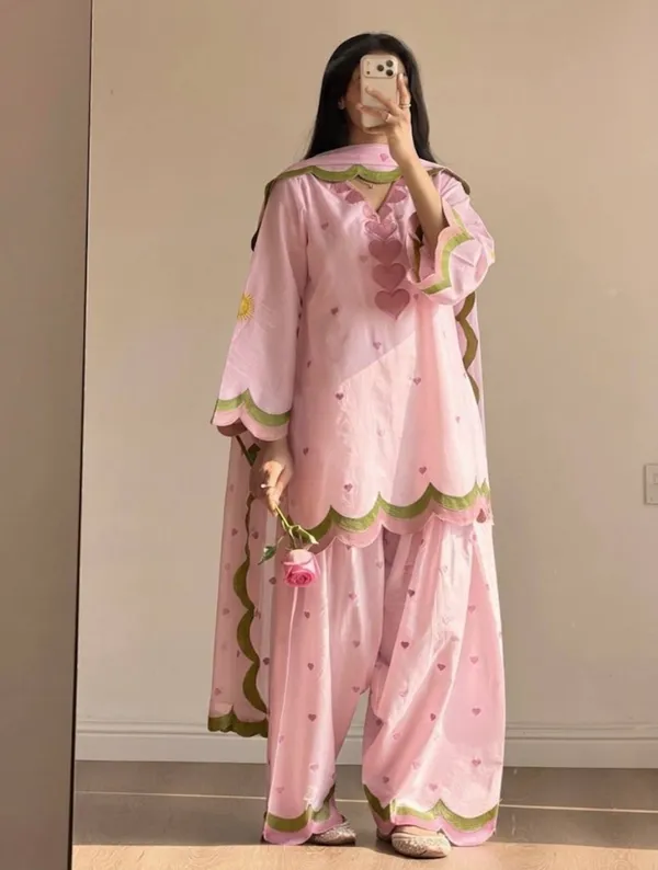 Pink_Mal_Chanderi_Cotton_Printed_Kurta_Farshi_Salwar_Dupatta_Set_For_Women