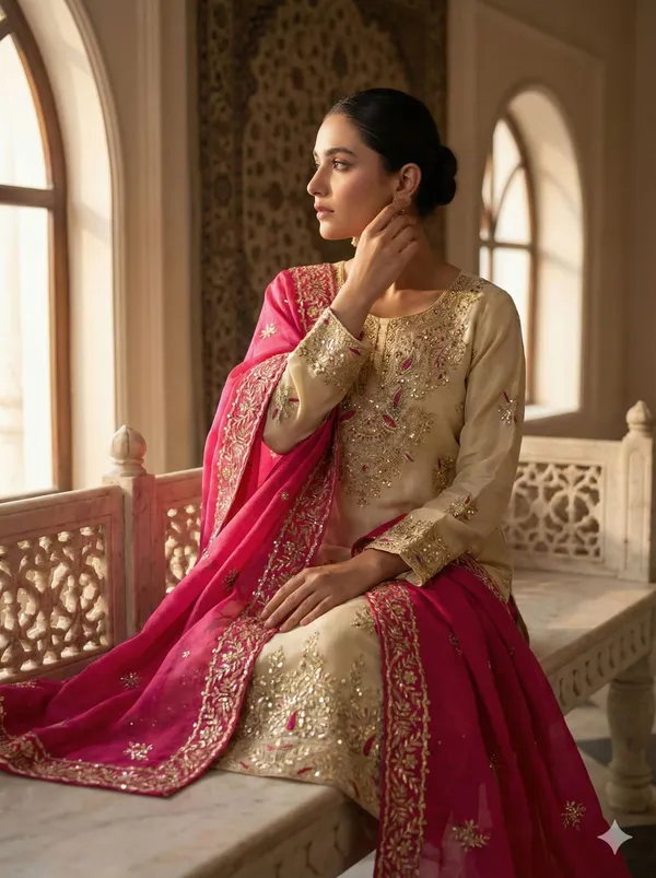 Beige_Pure_Gmy_Silk_Embroidered_Kurta_Palazzo_Dupatta_Set_For_Women