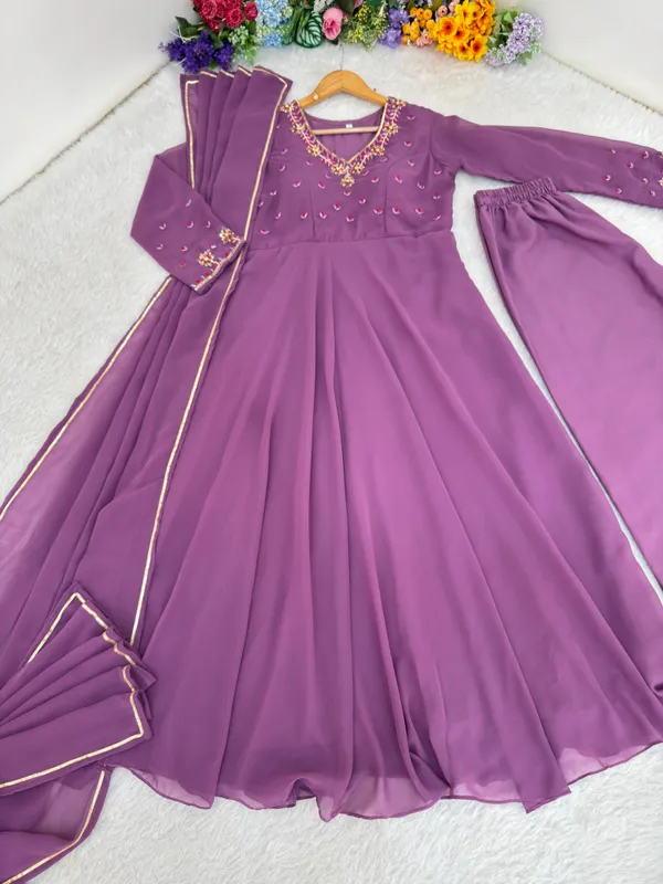 Purple_Georgette_Embellished_Anarkali_Kurta_Pant_Dupatta_Set_For_Women