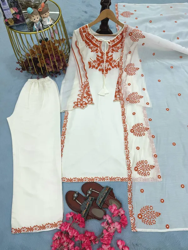 White_Roman_Silk_Straight_Kurta_Palazzo_Dupatta_Set_For_Women