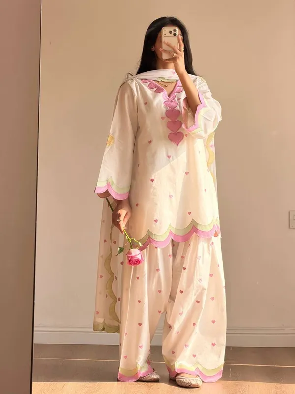 Ivory_Mal_Chanderi_Cotton_Printed_Kurta_Farshi_Salwar_Dupatta_Set_For_Women